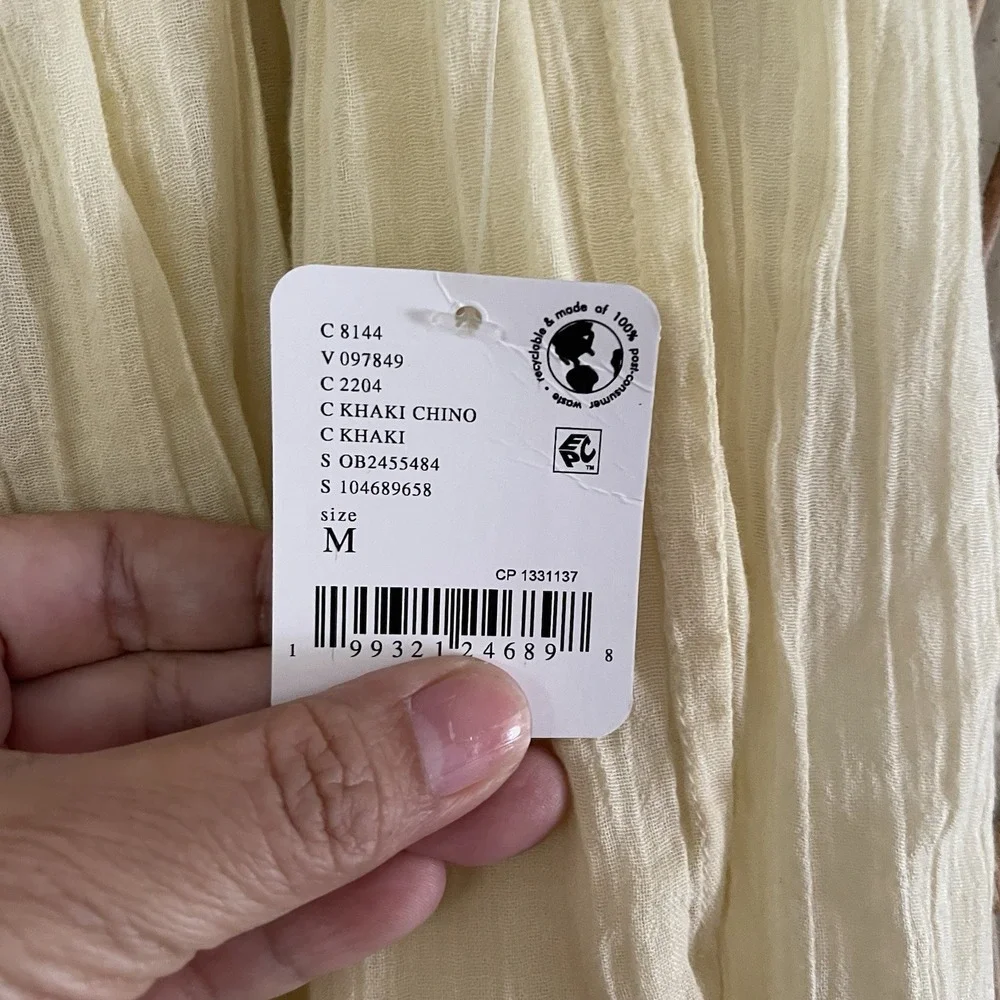 Free People Playa Party Balloon Pants Yellow Boho Beachy Women's Sz M NWT B4